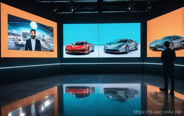 경매사 자격증과 연관된 직업 목록 - **Prompt:** A vibrant and dynamic scene depicting a charismatic female auctioneer, mid-sentence, hol...