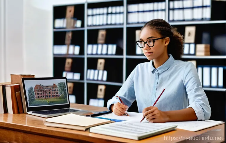 경매사 자격증과 연관된 직업 목록 - **Prompt:** A futuristic and transparent e-auction interface displayed across multiple holographic s...