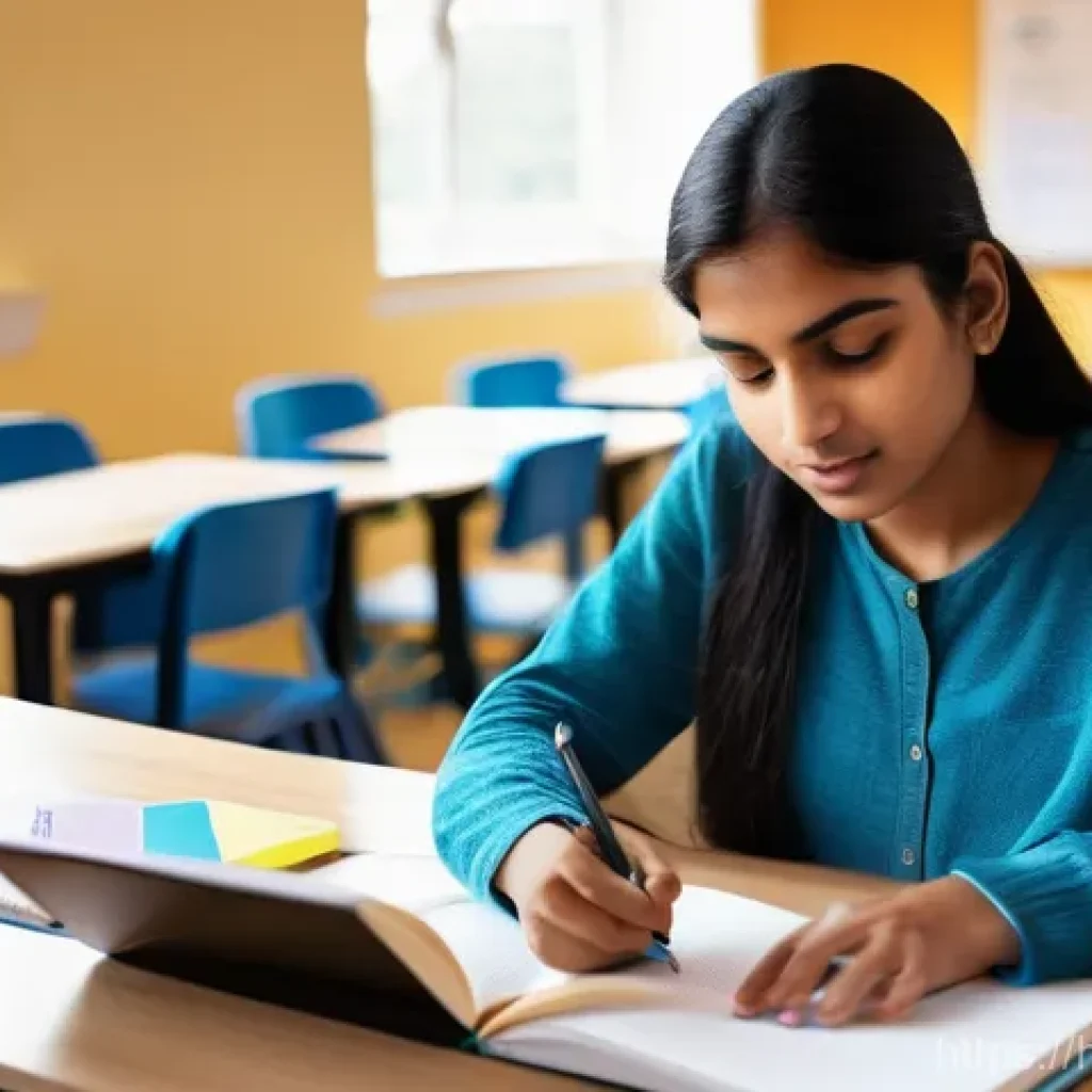 경매사 필기시험 대비를 위한 교재 추천 - **A Focused Study Session with a Structured Plan**
    A young adult of Indian descent, with a deter...