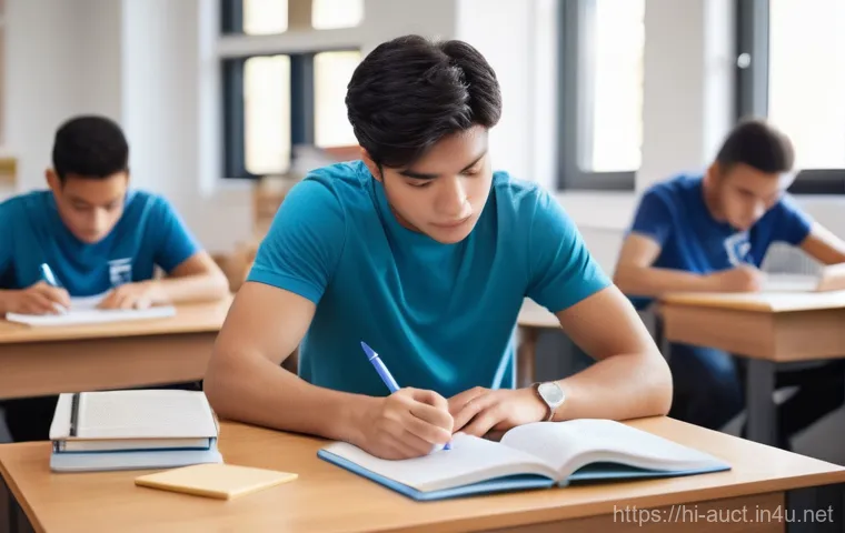 경매사 시험 준비 과정에서의 집중력 유지법 - **Prompt:** A diligent student, 19-23 years old, is fully immersed in their academic work at a study...