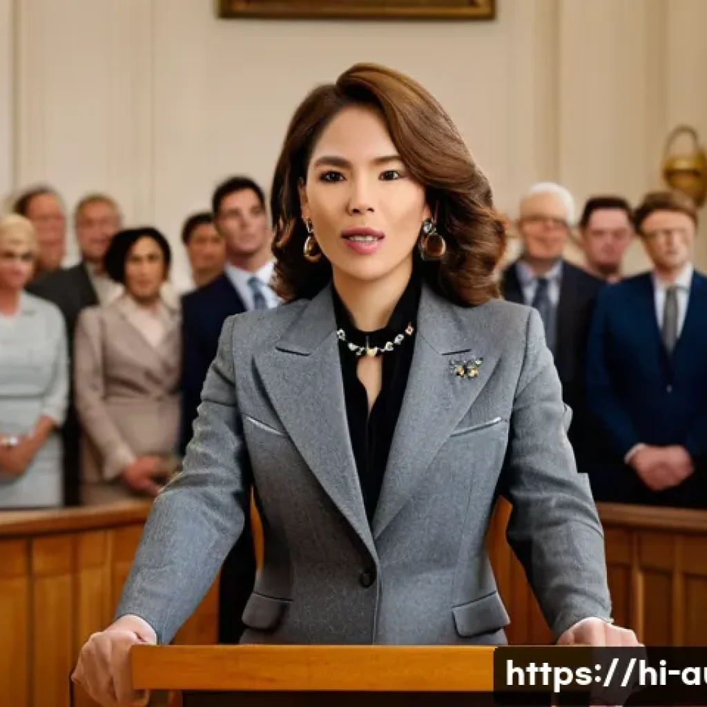 경매사 필기시험 문제 풀이 방법 - **A dynamic, professional auction scene.** A charismatic female auctioneer, mid-sentence, with a con...