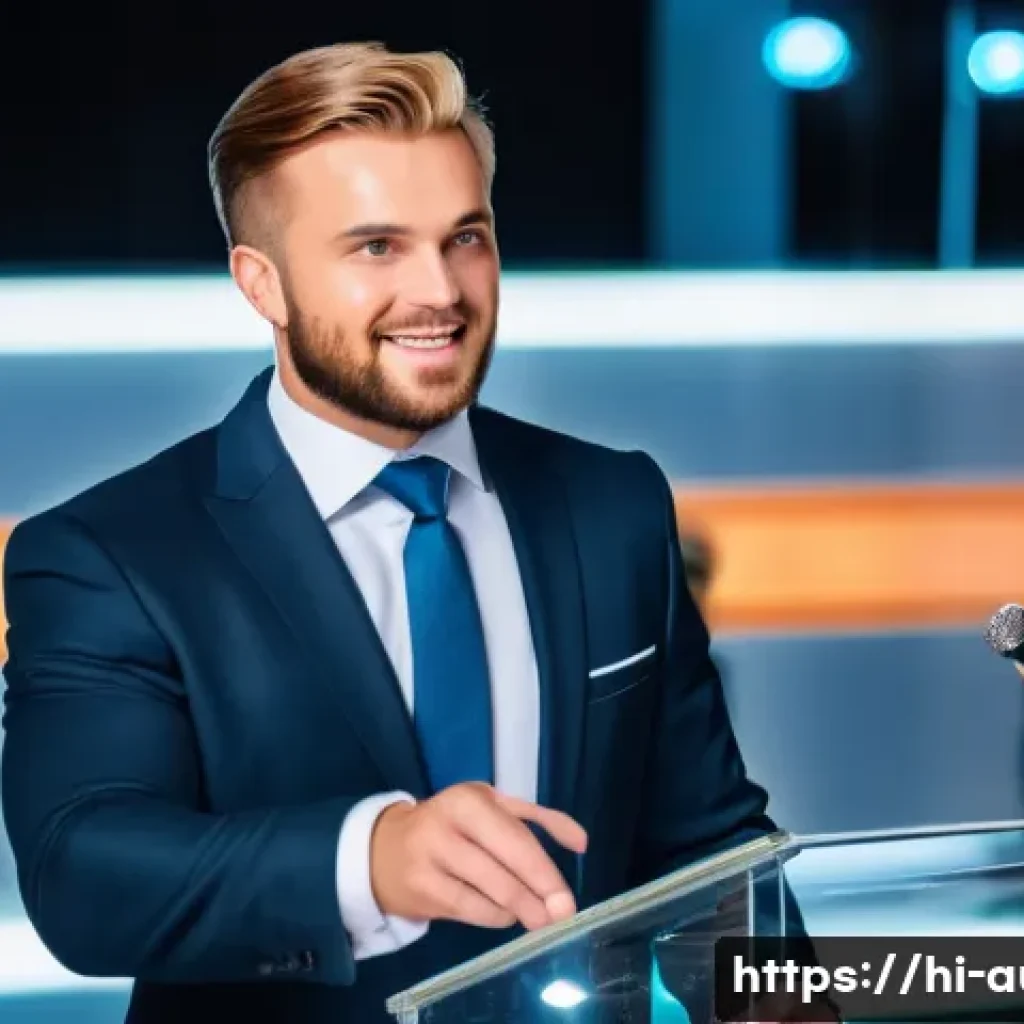 경매사 자격증과 관련된 세미나 정보 - A professional auctioneer conducting a lively auction in a modern auction house, wearing formal atti...