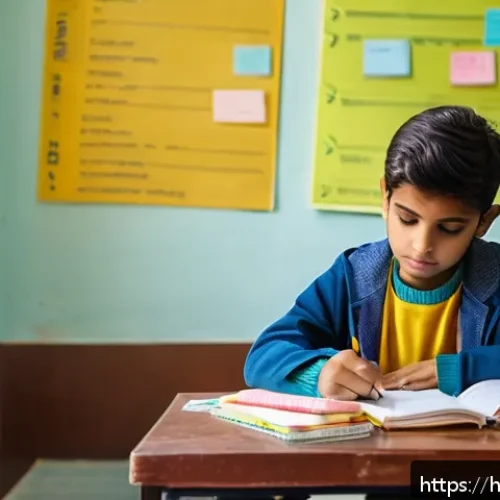 Home 32 경매사 실기시험 준비 과정 체크리스트 - A focused young Indian student sitting at a study desk in a well-lit room, surrounded by neatly orga...