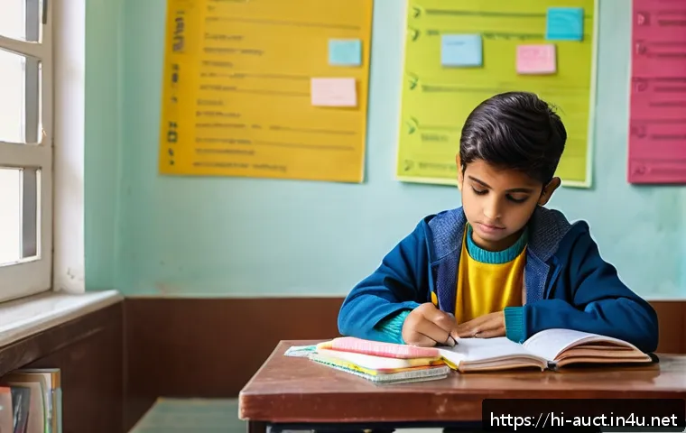 경매사 실기시험 준비 과정 체크리스트 - A focused young Indian student sitting at a study desk in a well-lit room, surrounded by neatly orga...