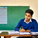 경매사 자격증 시험에서 떨어진 이유 분석 - A focused Indian student studying at a tidy desk in a bright room, with neatly organized notes and t...